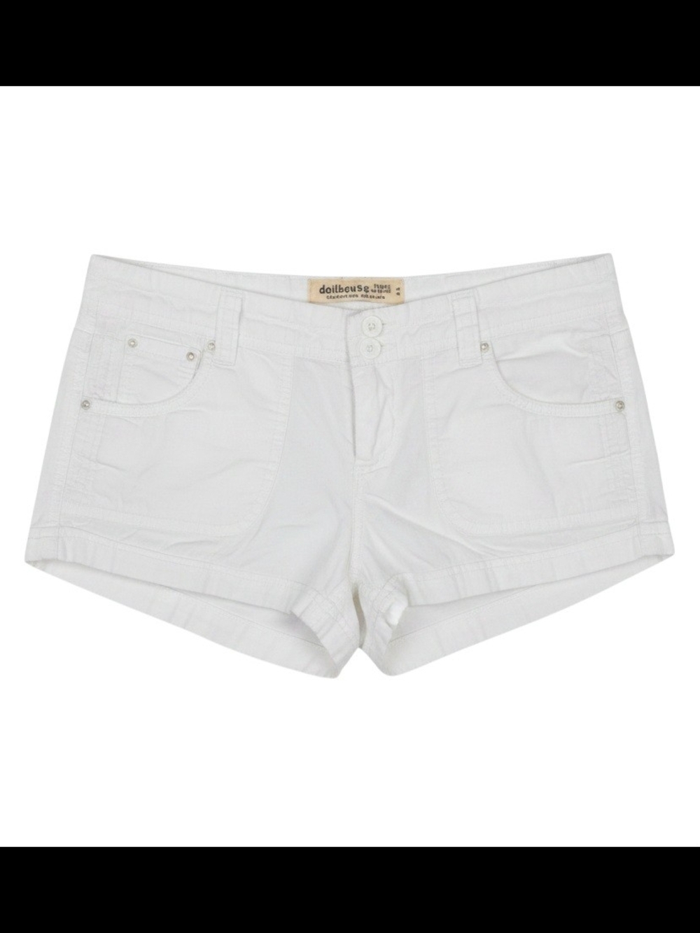 Vintage Y2K Dollhouse White Low Rise Cotton Shortie Shorts Size 7 (32 in Waist)